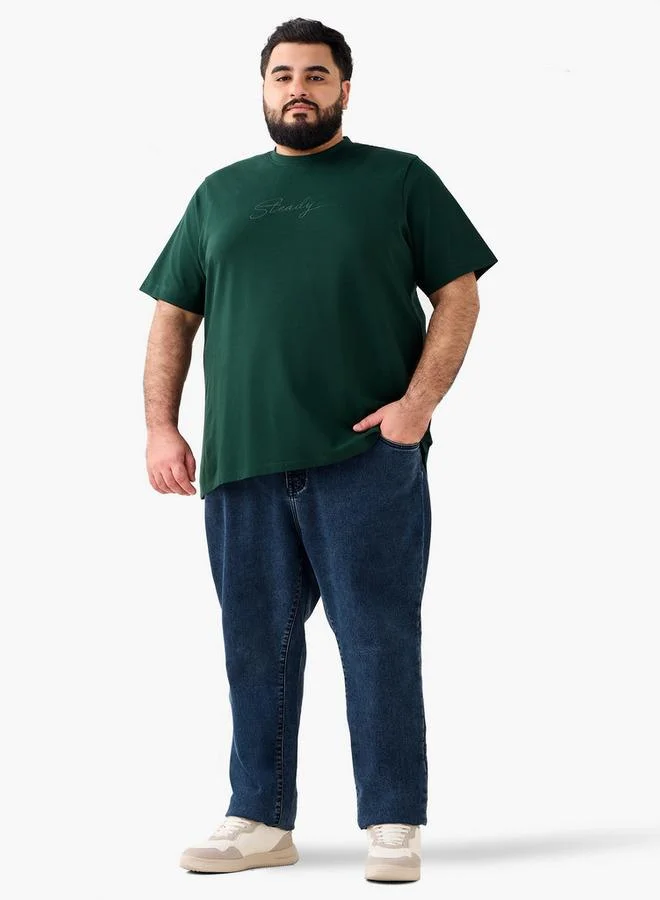 Maxim Men Regular Fit Crew Neck Short Sleeves Typographic T-shirt